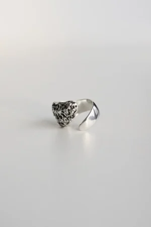Aurora Lava silver adjustable wide ring