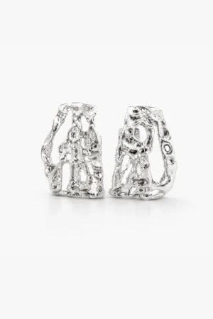 lava Flow textured silver earrings - main photo