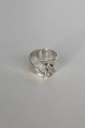 Open Heart silver adjustable wide ring - main photo