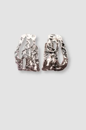 lava Flow textured silver earrings - main photo