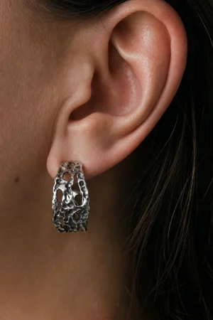 Earrings “Lava Flow” – Oxidized Silver