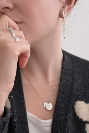 Frost long studs earrings - on model