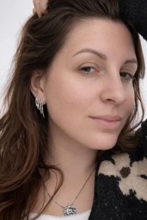 Nika wings earrings - on model